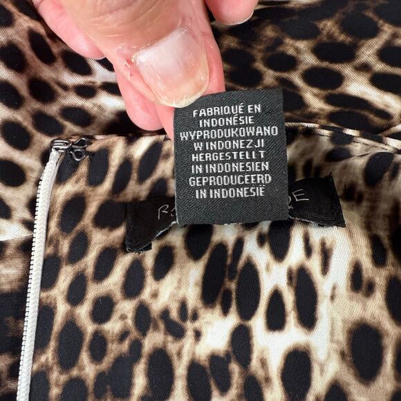 Rachel‎ Zoe Leopard Print Dress Size 8 Short Mob Wife Mini Back Zip Shift Brown - Picture 12 of 12